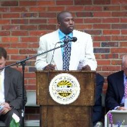 Commissioner Charles Townsend gives the invocation.
