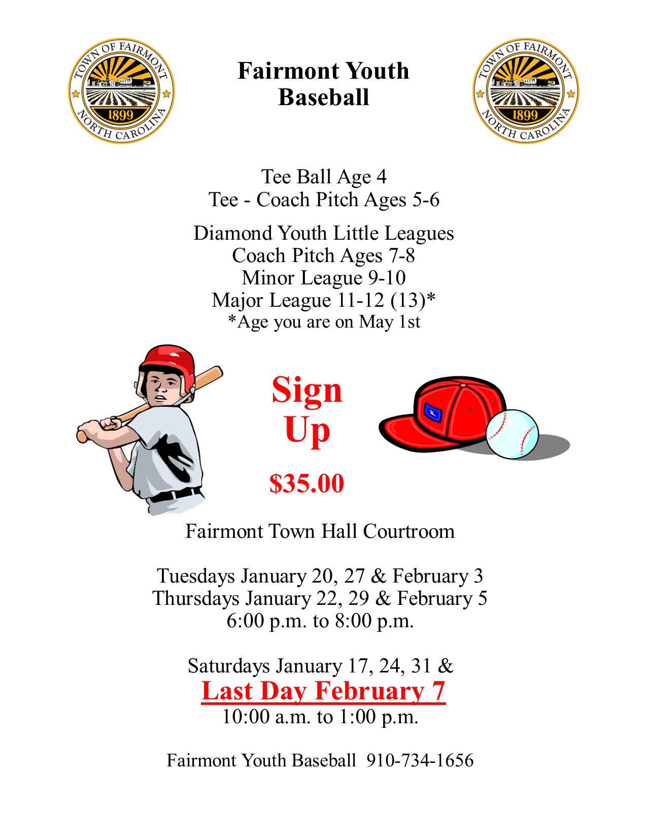 Baseball signup flyer